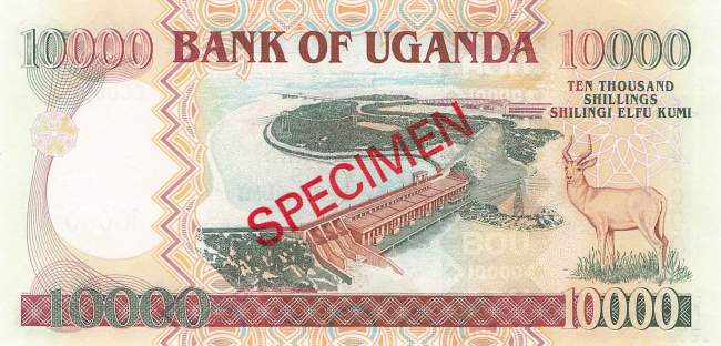 Uganda p.45a 10.000 Shilling Specimen 2005